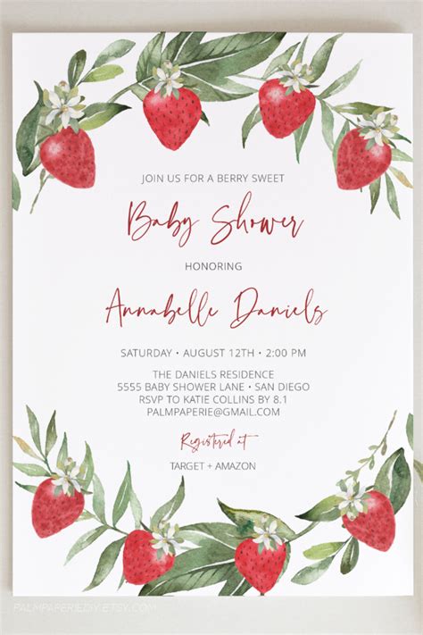 Strawberry invitation ideas