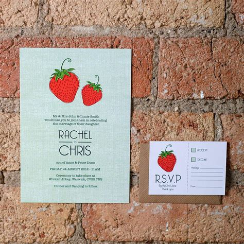 Strawberry wedding invitations