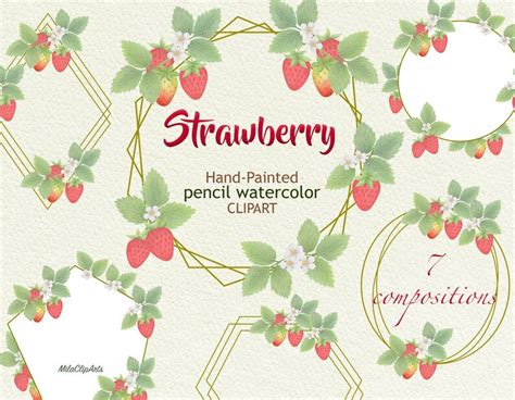 Strawberry wreath invitation