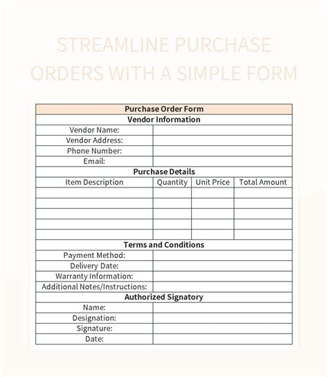 Streamline Purchase Orders with Excel Template