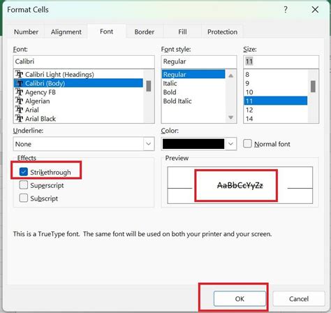 Customizing strikethrough formatting with different colors