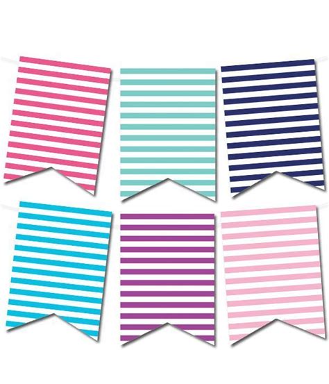 Striped pennant template for classic party or event