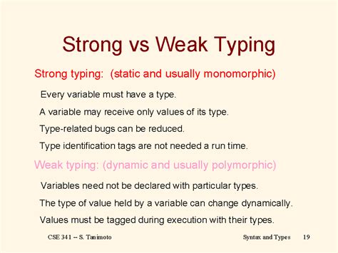 Strongly Typed Language Example