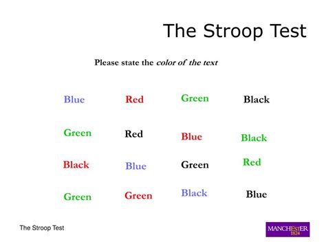 Stroop Test Cognitive Assessment