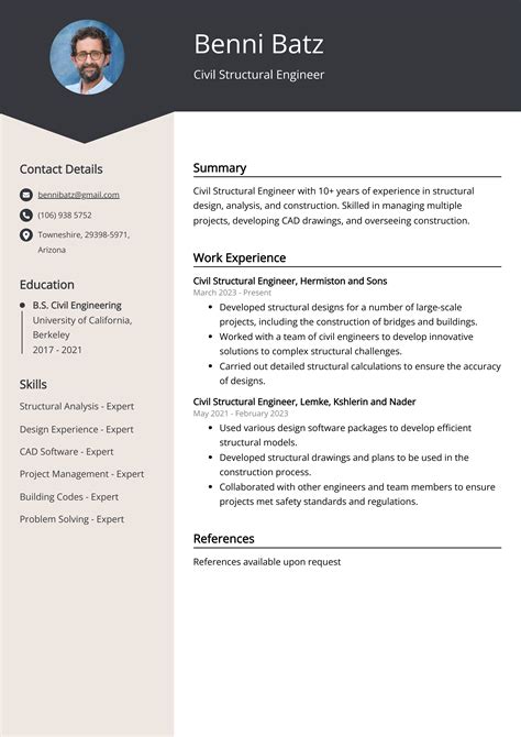 Structural Engineer Resume Example 3