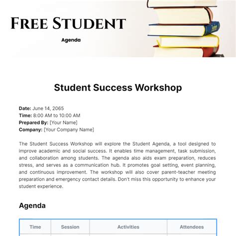 Student Agenda Template