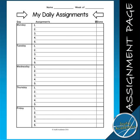 Student Assignment Template