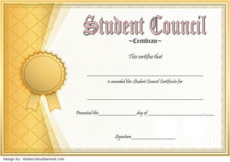 Student Council Certificate Template