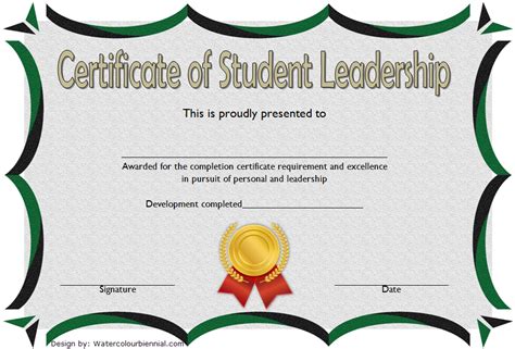 Student Council Leadership Certificate Sample