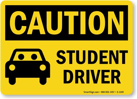 Student Driver Sign Visibility