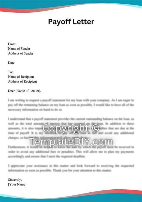 Student Loan Payoff Letter Template