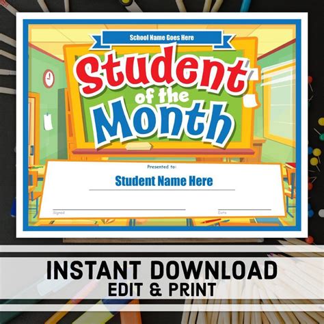 Student of the Month certificates template