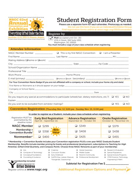 Student Registration Form Templates in Word