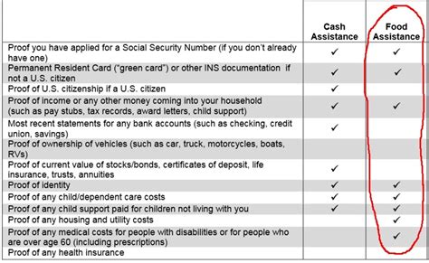 Students Food Stamps Documentation Requirements