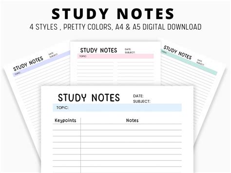 Study Notes Templates