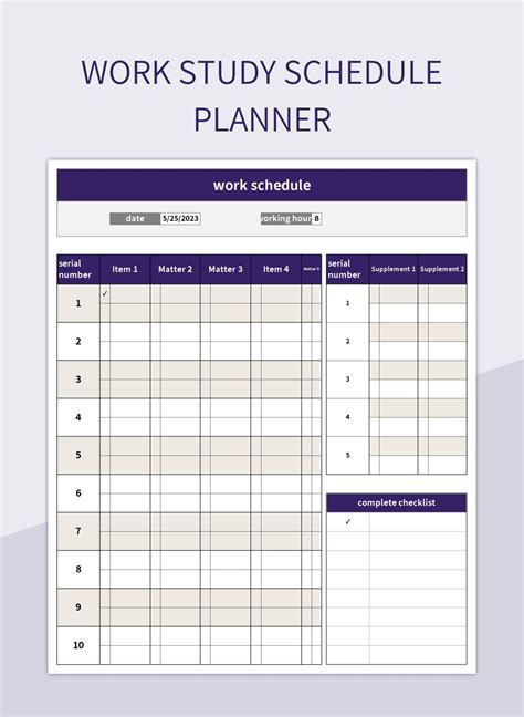 Study Planner Template Excel Image 1