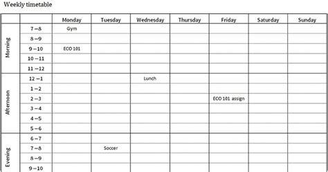 Study Schedule Template for Online Courses