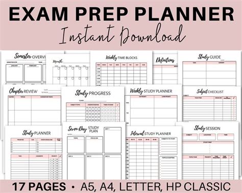 Study Schedule Template for Test Preparation