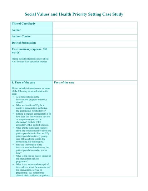 Study Template Example