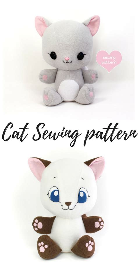 Stuffed cat sewing pattern