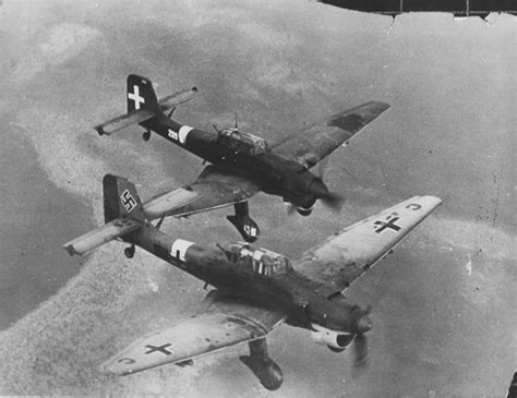 Stuka dive bomber in flight