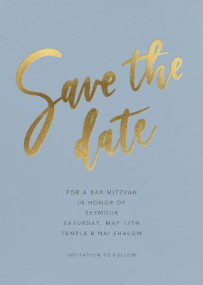 Stylized Menorah Bar Mitzvah Save the Date Designs