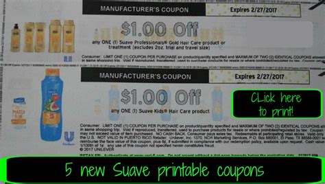 Suave Coupon Printable Example