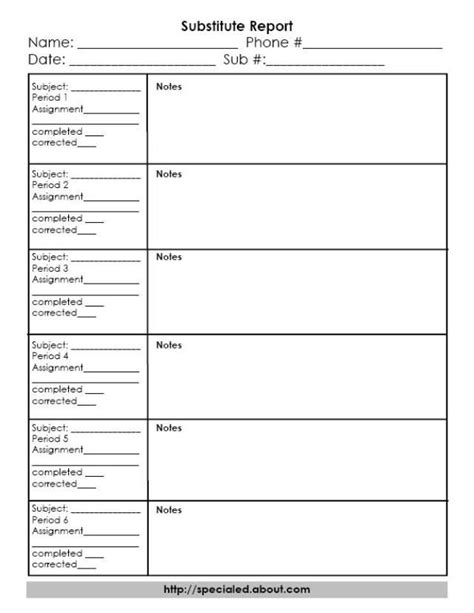 Sub Notes Template 1