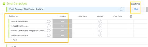 Subitem Template Example