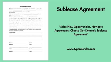 Sublease Agreement Template Printable