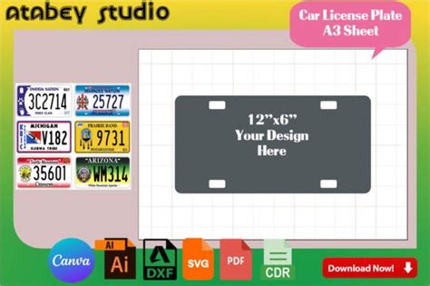 Sublimation license plate template 2