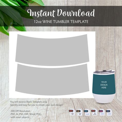 Sublimation Tumbler Template PDF