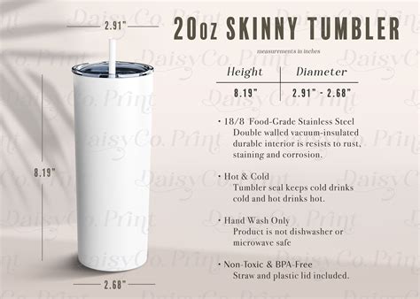 sublimation tumbler template size guide 20 oz