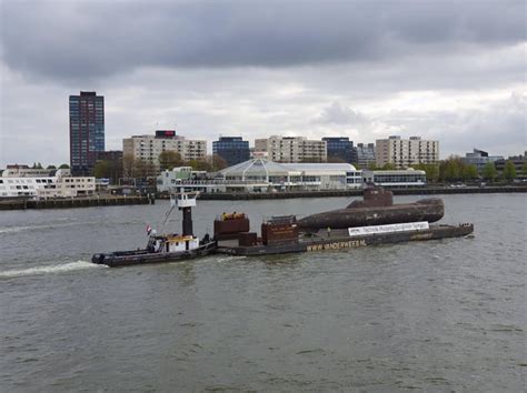 A submarine returning to port