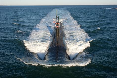 A submarine at sea