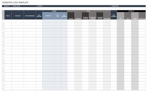 Submittal Log Template Sample