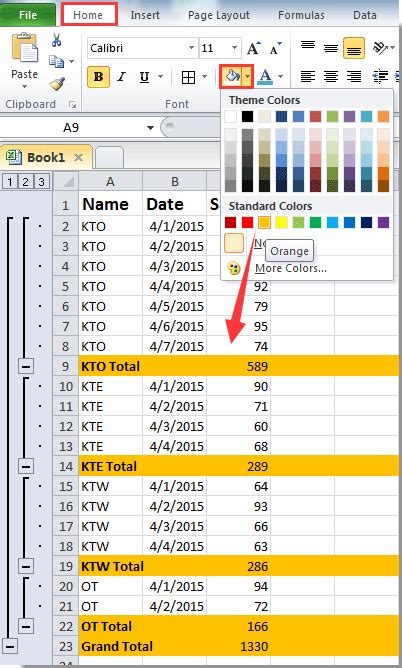 Sub-rows in Excel Formulas