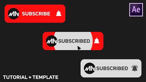 Subscribe animation template After Effects