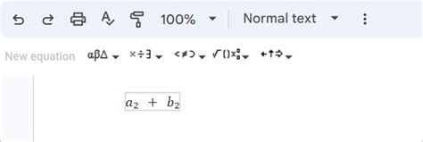 Subscript Equation Editor in Google Sheets