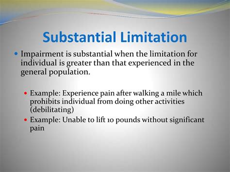 Substantive Limitations