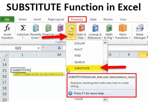 SUBSTITUTE Function in Excel