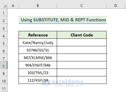 Using SUBSTITUTE and REPT Functions in Excel