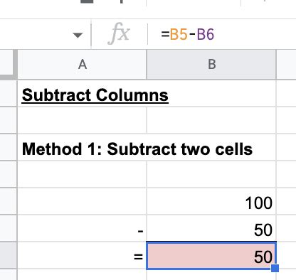 Subtracting multiple columns in Google Sheets