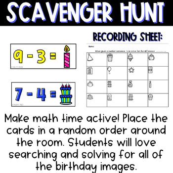 Subtraction Scavenger Hunt