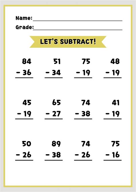 Subtraction Worksheets