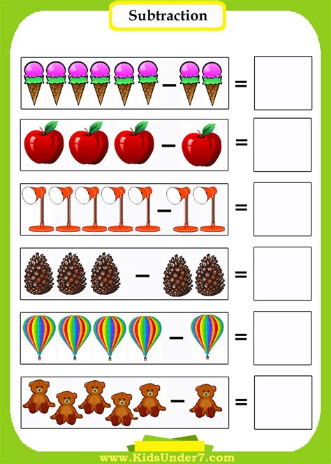 Subtraction Worksheets for Kids