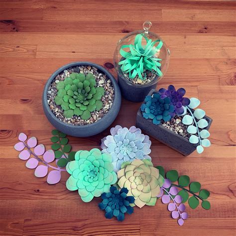 A sample of succulent paper garden templates