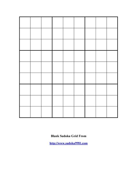 Blank Sudoku grid