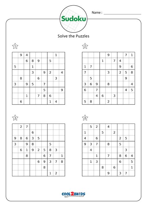 Sudoku Printable Medium Level