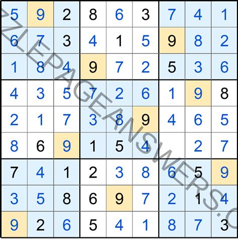 Sudoku Puzzle Answers